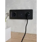 BRITE Розетка с заземлением с защитными шторками 16А с USB A+A 2,1А РЮш10-1-БрГ графит
