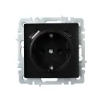 BRITE Розетка с заземлением с защитными шторками 16А с USB A+C 18Вт РЮш11-1-БрЧ черный