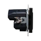 BRITE Розетка с заземлением с защитными шторками 16А с USB A+A 3,1А РЮш10-2-БрЧ черный
