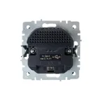 BRITE Розетка с заземлением с защитными шторками 16А с USB A+A 3,1А РЮш10-2-БрЧ черный