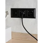 BRITE Розетка с заземлением с защитными шторками 16А с USB A+A 3,1А РЮш10-2-БрЧ черный