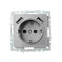 BRITE Розетка с заземлением с защитными шторками 16А с USB A+A 2,1А РЮш10-1-БрС сталь
