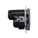 BRITE Розетка с заземлением с защитными шторками 16А с USB A+A 2,1А РЮш10-1-БрС сталь