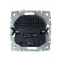 BRITE Розетка с заземлением с защитными шторками 16А с USB A+A 2,1А РЮш10-1-БрС сталь