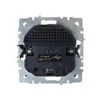 BRITE Розетка с заземлением с защитными шторками 16А с USB A+A 2,1А РЮш10-1-БрС сталь