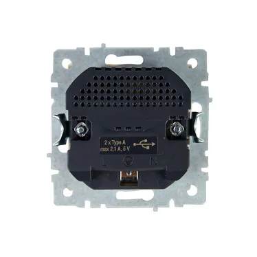 BRITE Розетка с заземлением с защитными шторками 16А с USB A+A 2,1А РЮш10-1-БрКр бежевый