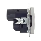 BRITE Розетка с заземлением с защитными шторками 16А с USB A+A 3,1А РЮш10-2-БрС сталь