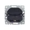 BRITE Розетка с заземлением с защитными шторками 16А с USB A+A 3,1А РЮш10-2-БрС сталь