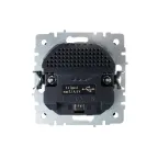 BRITE Розетка с заземлением с защитными шторками 16А с USB A+A 3,1А РЮш10-2-БрМ маренго