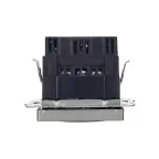 BRITE Розетка с заземлением с защитными шторками 16А с USB A+A 3,1А РЮш10-2-БрС сталь