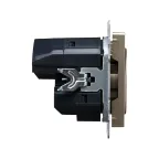 BRITE Розетка с заземлением с защитными шторками 16А с USB A+A 2,1А РЮш10-1-БрШ шампань