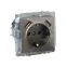 BRITE Розетка с заземлением с защитными шторками 16А с USB A+A 2,1А РЮш10-1-БрШ шампань