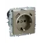 BRITE Розетка с заземлением с защитными шторками 16А с USB A+C 18Вт РЮш11-1-БрШ шампань