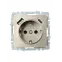 BRITE Розетка с заземлением с защитными шторками 16А с USB A+C 18Вт РЮш11-1-БрШ шампань