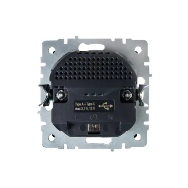 BRITE Розетка с заземлением с защитными шторками 16А с USB A+C 18Вт РЮш11-1-БрШ шампань