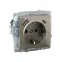 BRITE Розетка с заземлением с защитными шторками 16А с USB A+C 18Вт РЮш11-1-БрШ шампань