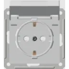 W59 Розетка скрытая с заземлением с крышкой IP44 бежевая