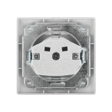 Розетка Intro Plano 1-206-03 с заземлением 2P+E Schuko со шторками, 16А-250В, IP20, СУ, алюминий