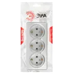Розетка Эксперт 11-2208-03 тройная с заземлением 3х2P+E Schuko IP20 16A-250В ОУ алюминий