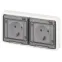Розетка Эксперт 11-2523-01 2х2P+E гориз. IP55, 16A-250В, СУ, белый