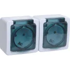                  Гермес PLUS Розетка двойная наружная с заземлением с крышкой IP54
               