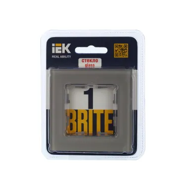 BRITE Рамка 1 пост РУ-1-2-БрД стекло дымчатый