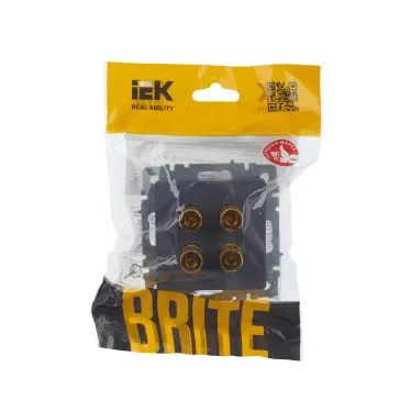 BRITE Аудиорозетка 4 поста РА10-БрМ маренго