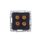 BRITE Аудиорозетка 4 поста РА10-БрЧ черный