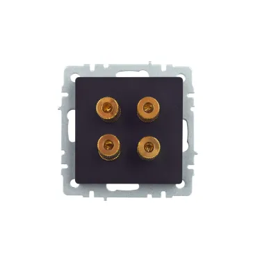 BRITE Аудиорозетка 4 поста РА10-БрЧ черный