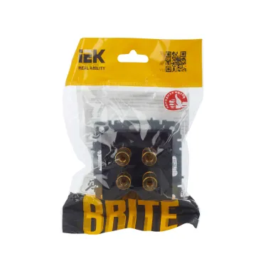 BRITE Аудиорозетка 4 поста РА10-БрЧ черный