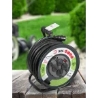 Удлинитель силовой RMx-4es-3x2.5-40m-IP44 на металлической катушке с заземлением с выключателем 4 розетки 40м ПВС