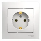                  GLOSSA Розетка с заземлением в сборе белая
               