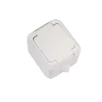 Розетка с крышкой белая в сборе брызгозащищенная IP44