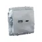 BRITE Розетка USB A+C 18Вт РЮ11-1-БрА алюминий