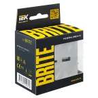 BRITE Розетка USB A+C 18Вт РЮ11-1-БрА алюминий