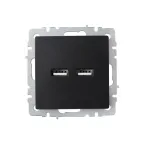 BRITE Розетка USB A+A 3.1А РЮ10-1-БрЧ черный