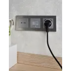 BRITE Розетка USB A+C 18Вт РЮ11-1-БрА алюминий