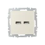 BRITE Розетка USB A+A 5В 3,1А РЮ10-1-БрКр бежевый