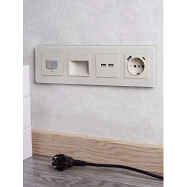 BRITE Розетка USB A+A 5В 3,1А РЮ10-1-БрКр бежевый