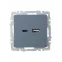 BRITE Розетка USB A+C 18Вт РЮ11-1-БрМ маренго