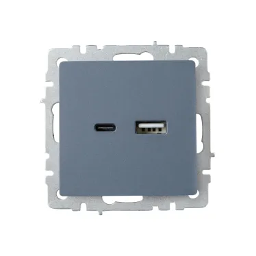 BRITE Розетка USB A+C 18Вт РЮ11-1-БрМ маренго