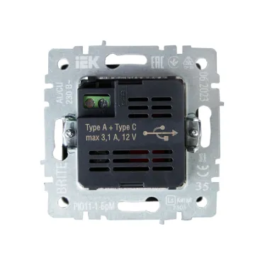 BRITE Розетка USB A+C 18Вт РЮ11-1-БрМ маренго