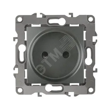 Розетка 2P, 16A-250В, Эра12, графит, 12-2105-12