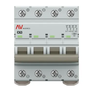 Выключатель автоматический AV-10 DC 4P 63A (C) 10kA AVERES