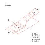 Наконечник алюминиевый ТА 16-8-5,4 (в упак. 100 шт.), REXANT