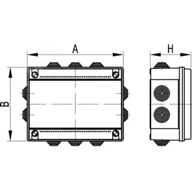 Коробка распределительная с кабельными вводами IP55 100х100х50мм (розница)