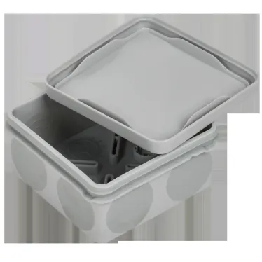 Коробка расп. КМ42435 о/п 80х80х40мм IP67 8 вв. серая