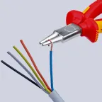 Круглогубцы VDE 1000V губки 3х30 мм L-160 мм диэлектрические хромированные двукомпонентные рукоятки