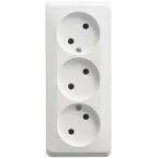                  ЭТЮД Розетка тройная открытой установки без заземления без шторок 16А 250B, белый
               