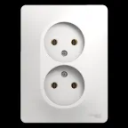                  GLOSSA Розетка двойная без заземления в сборе белая
               